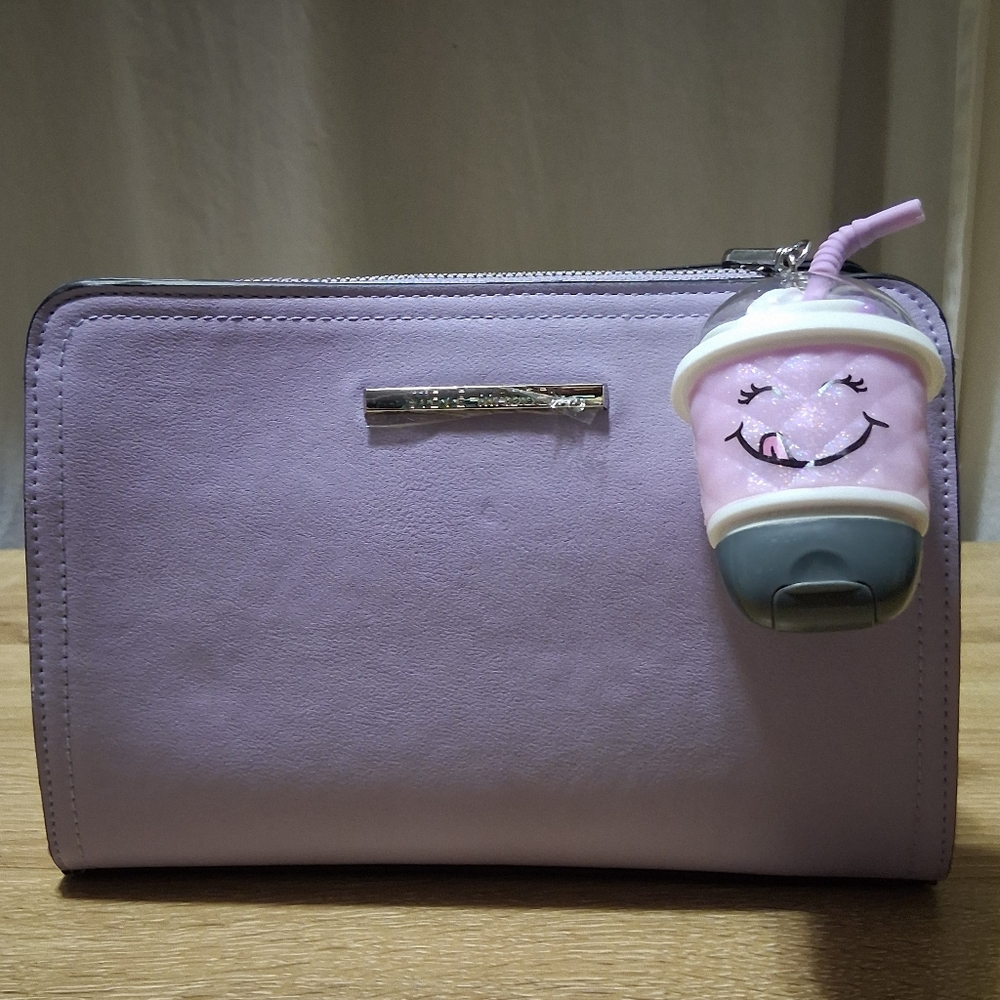 Steve Madden Lavender Shoulder Bag with B&BW Pocketbac Keychain and Sanitizer